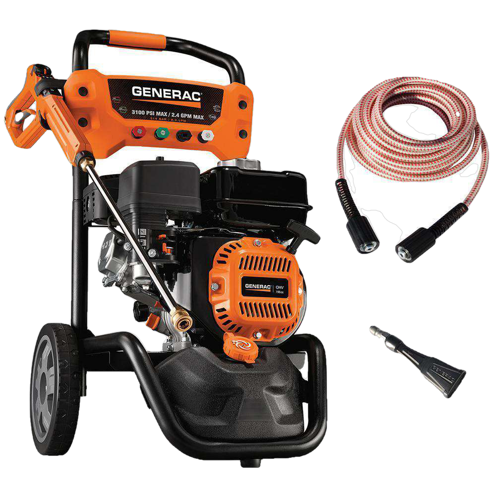 Generac 3,100 PSI 2.4 GPM OHV Engine Axial Cam Pump Gas Pressure Washer Manufacturer RFB
